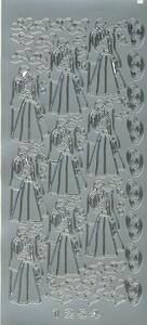 Stickers Brudepar 1254 sølv