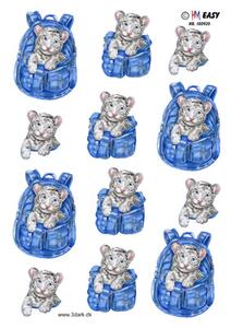 3D ark HM easy tigerunge i blå rygsæk