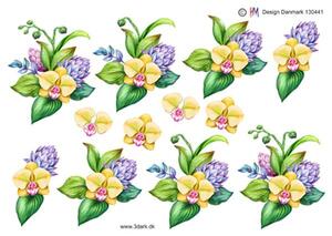 3D ark HM-design blomst Gul orkide