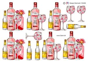 3D ark HM-design Pink gin med tonic