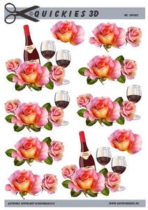 3D ark Quickies Rødvin og roser