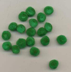 Pompon 10mm grøn 100stk.