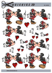 3D ark Quickies Mickey & Minnie som kysser