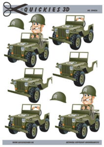 3D ark Quickies Militærmand i jeep