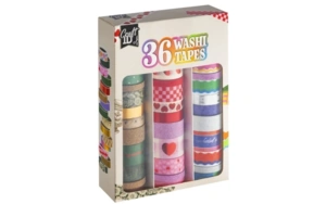 Pynte tape, æske med 36 ruller à 3m, Glitter