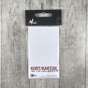 Kort / karton hvid 190gram 6x9,9cm, 12stk.