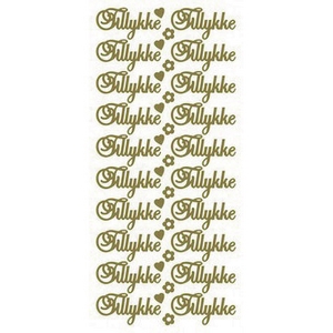 Sticker 3437 Tillykke guld