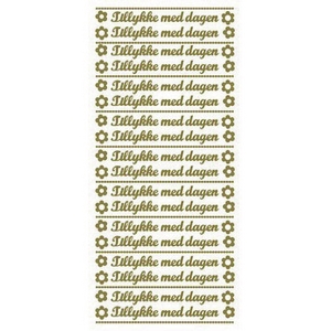 Sticker 3439 Tillykke med dagen guld
