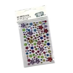 Rhinsten selvklæb. mix str. Blomst m.m.