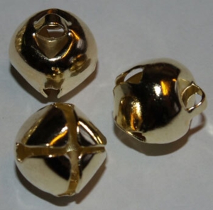 Bjælder Ø 9mm, guld-farvet, 10stk.