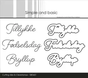 Simple and Basic die + clerstamp "Danske tekster" SBD651