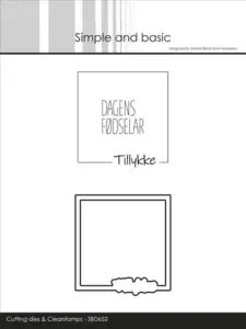 Simple and Basic die + clerstamp "Tillykke" SBD652