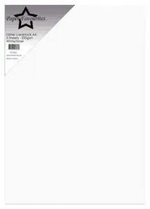 Paper Favourites Glitter Cardstock "White/Silver (High flash)" PFSS201