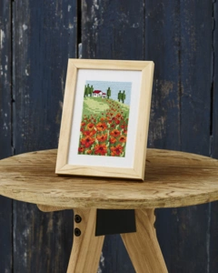 Broderikit billede Valmuer 10x15cm