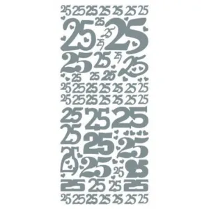 Sticker 25 tal sølvfarvet 4280