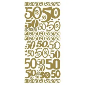 Sticker 50 tal guld 4148