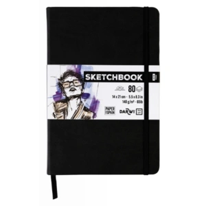 SKETCHBOOK 14X21cm, 80blade 140g sort
