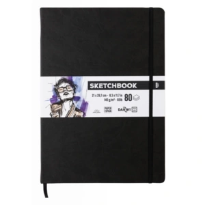 SKETCHBOOK A4, 80 blade 140g sort