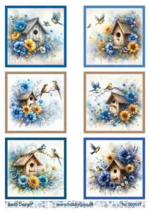 3D ark Barto design blå blomst