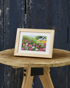Broderi billede Blomstermark 10x15cm