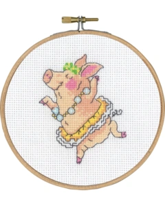 Broderi billede Perle Gris Ø13cm