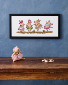 Broderi billede Danse Grise 35x15cm