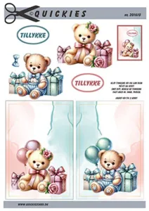 3D ark Quickies Bamse dreng og pige