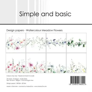 Simple and Basic Design Papers "Watercolour Meadow Flowers" SBP564