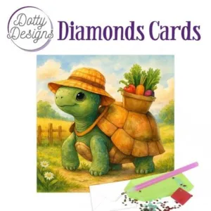 Diamond painting kort skildpadde 15 x 15cm