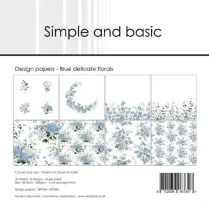 Simple and Basic Design Papers "Blue delicate florals" SBP566