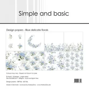 Simple and Basic Design Papers "Blue delicate florals" SBP766