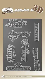 By Lene Cutting & 3D Embossingfolder "Danske tekster" BLE1017
