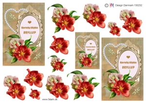 3D ark HM-design Bryllups tekst og blomster