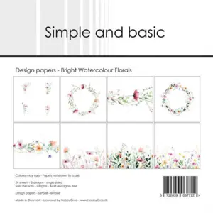 Simple and Basic Design Papers "Bright Watercolour Florals" SBP568