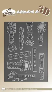 By Lene Cutting & 3D Embossingfolder "Danske tekster" BLE1018