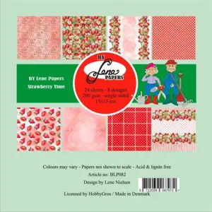 BY Lene Paperpad "Strawberry Time" BLP082, 15x15cm