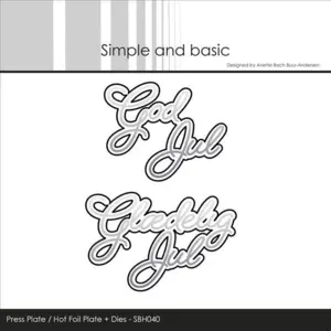 Simple and Basic Press Plate + Dies “God jul / Glædelig Jul" SBH040