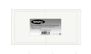 HobbyGros Storage - 50 Sæt - 3x3" / 76x76mm - Kort/Kuverter "Pure White" SS142