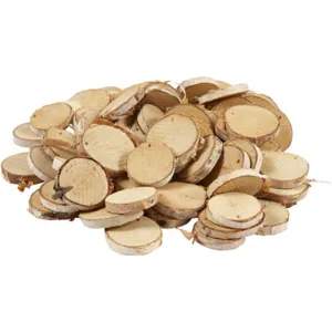 Træskiver med hul, 250g, diam. 35-45mm, hulstr. 4mm, tykkelse 7mm
