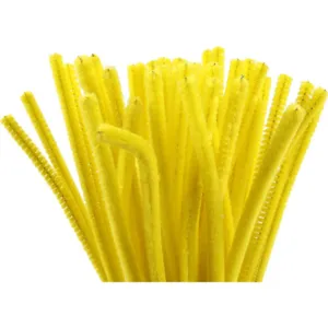 Chenille, 50stk., L: 30cm, 6mm, gul