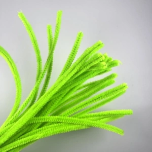 Chenille 6mm x 30cm lys grøn, 25stk.