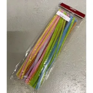 Chenille 6mm x 30cm mix pastel farvet 50stk.