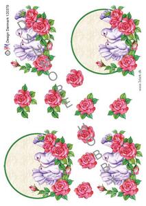 3D ark HM-design roser og duer, blomster