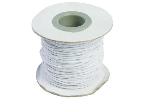 Elastiksnor, 1,2mm x 25m hvid