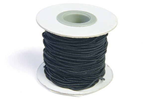 Elastiksnor, 1,2mm x 25m sort